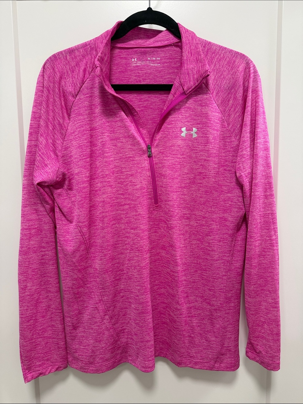 Under Armour Pink Heathered 1/4 Zip Athletic Pullover
